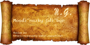 Mosánszky Gábor névjegykártya